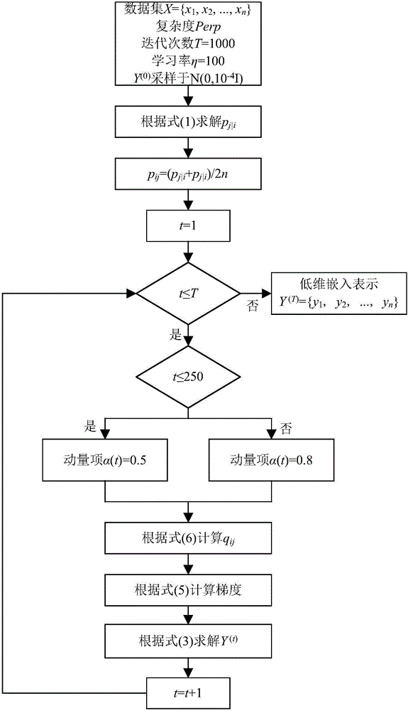 Text clustering method based on random neighbor embedding