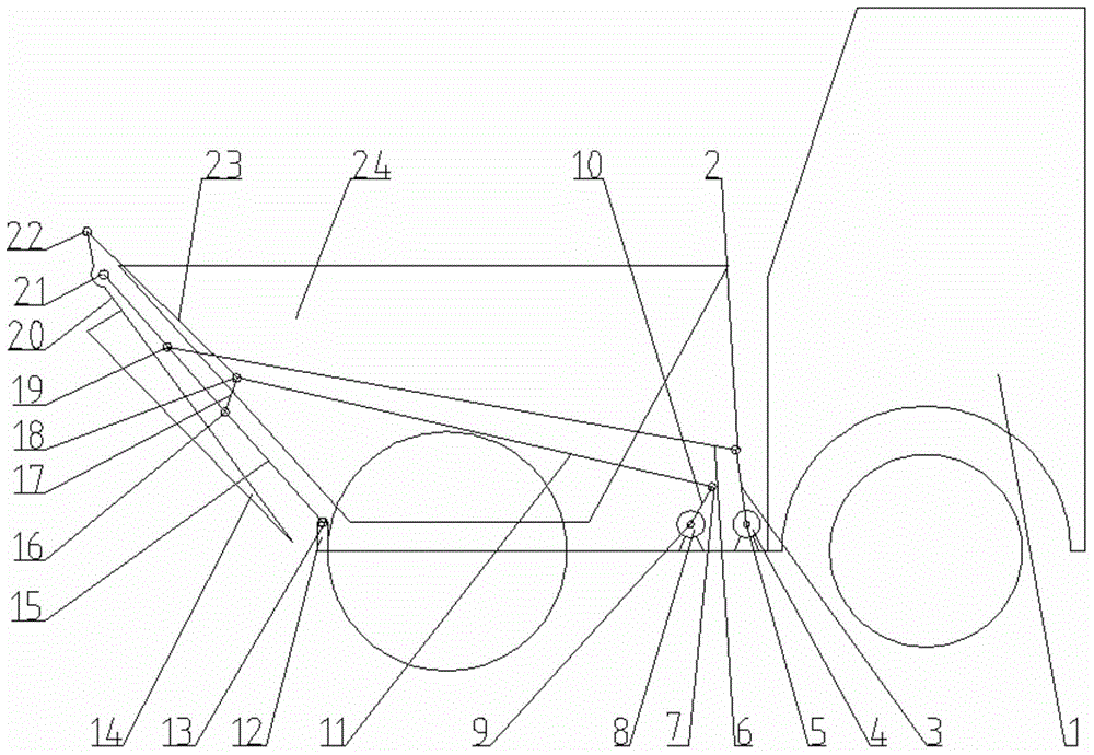 Double-crank double-parallel-mechanism controlled small-scraper-bucket dumper capable of automatically loading and unloading goods