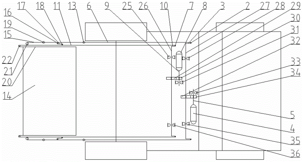 Double-crank double-parallel-mechanism controlled small-scraper-bucket dumper capable of automatically loading and unloading goods