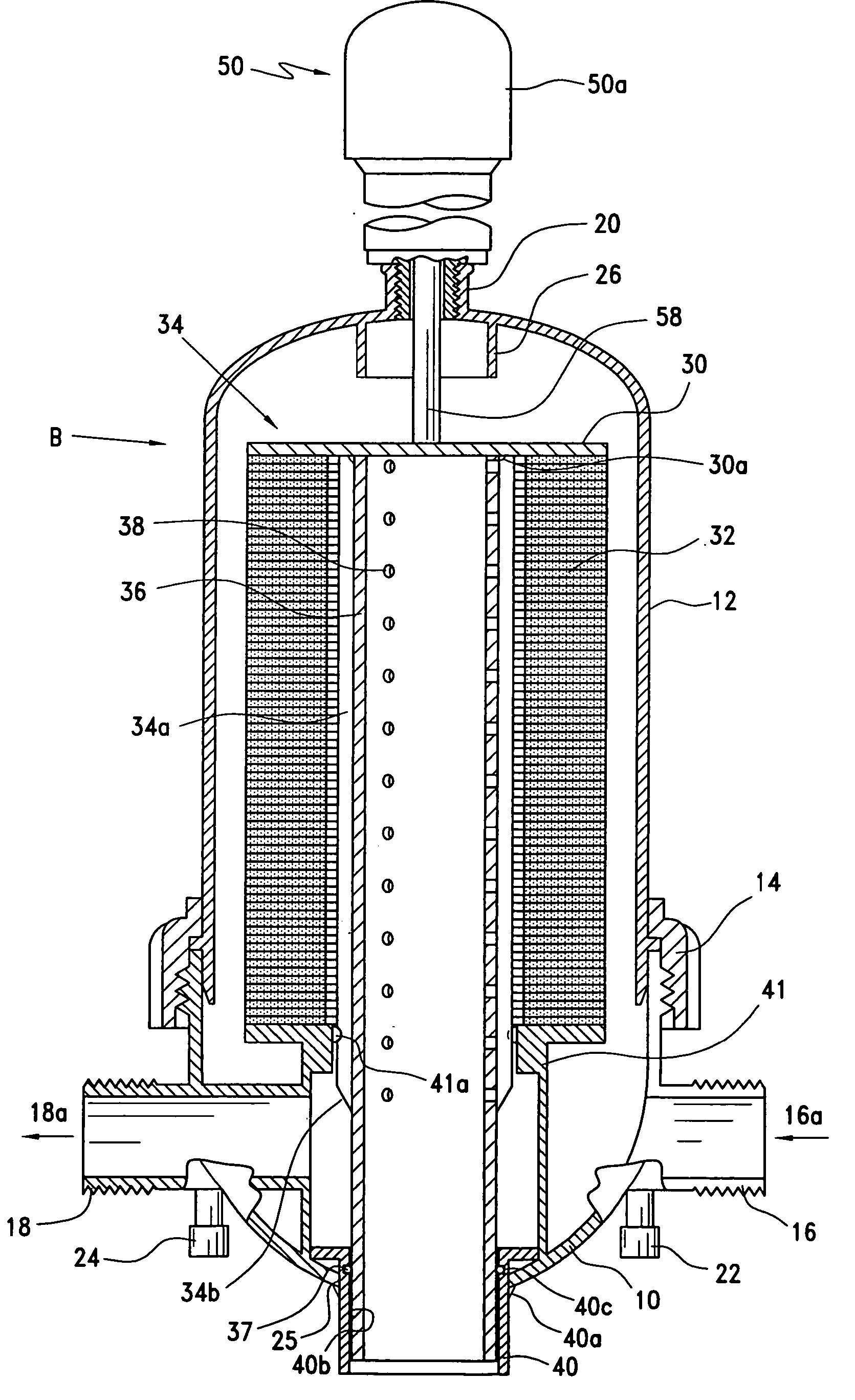 Self-cleaning filter apparatus