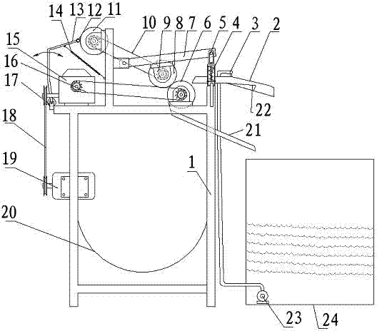 Bean curd cloth dehydrating and coiling machine