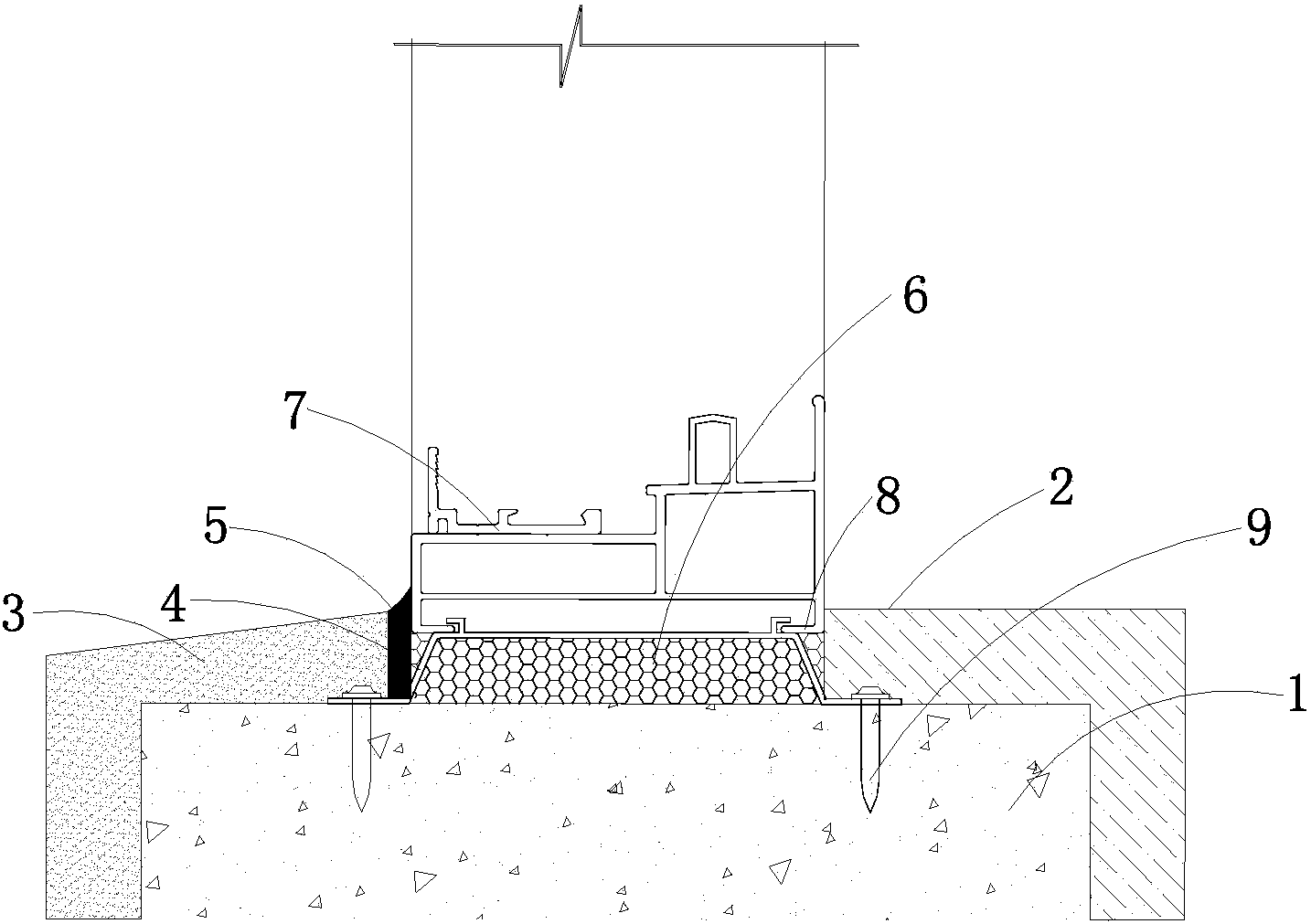 Rainwater seepage prevention device of plastic steel window