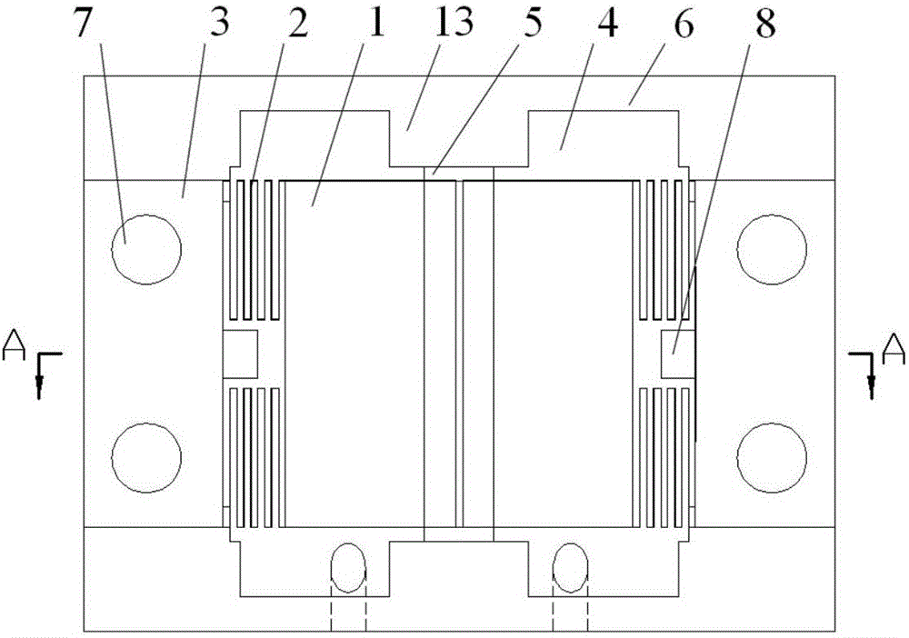 Low g value capacitive MEMS accelerometer and modal localization measurement circuit thereof