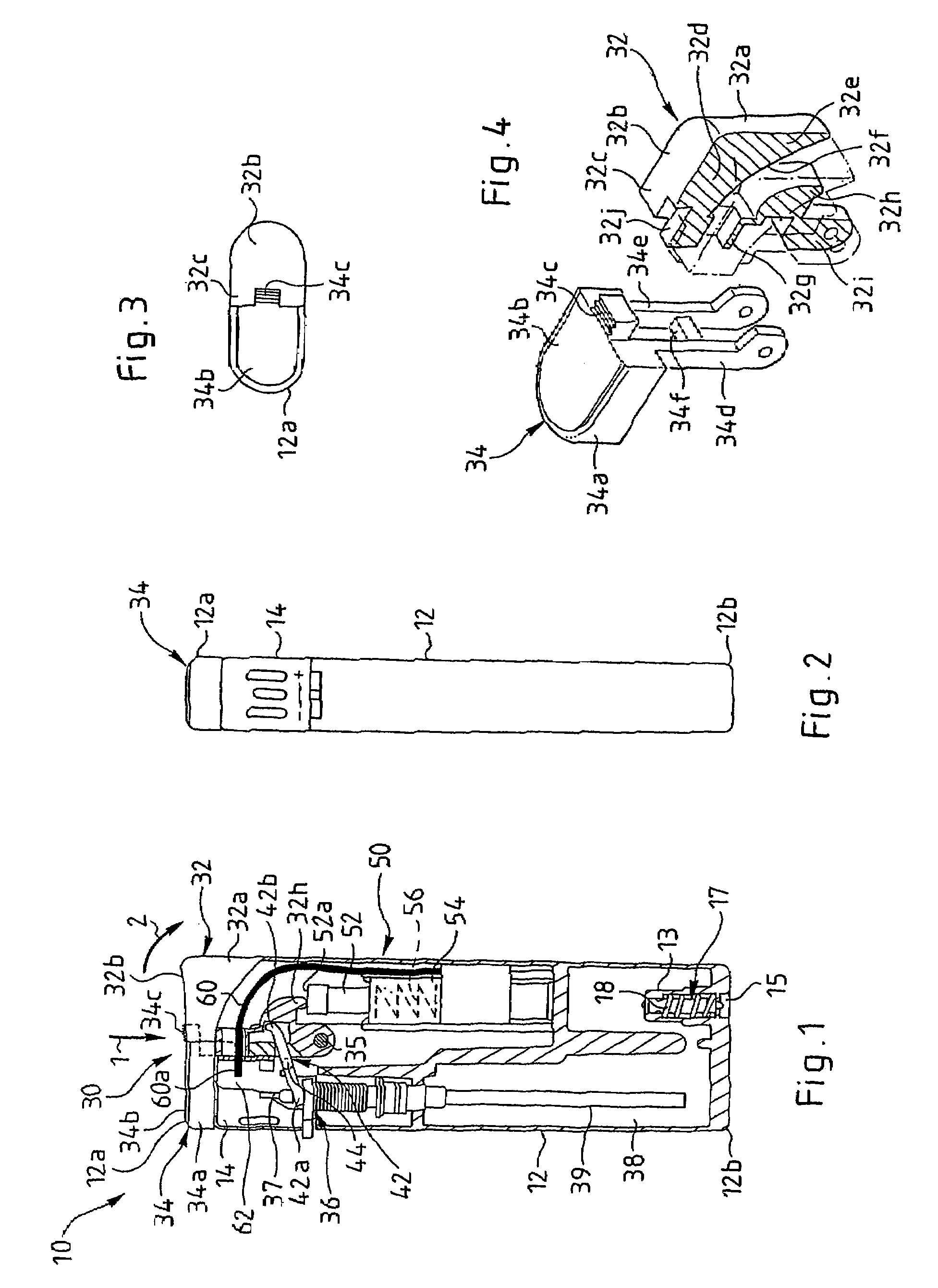 Piezoelectric lighter with increased security