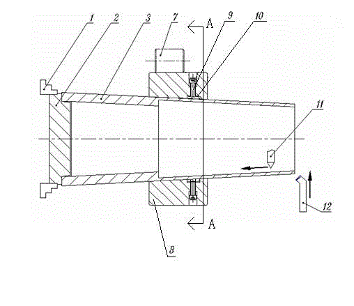 Clamping and machining method for large thin-wall taper sleeves