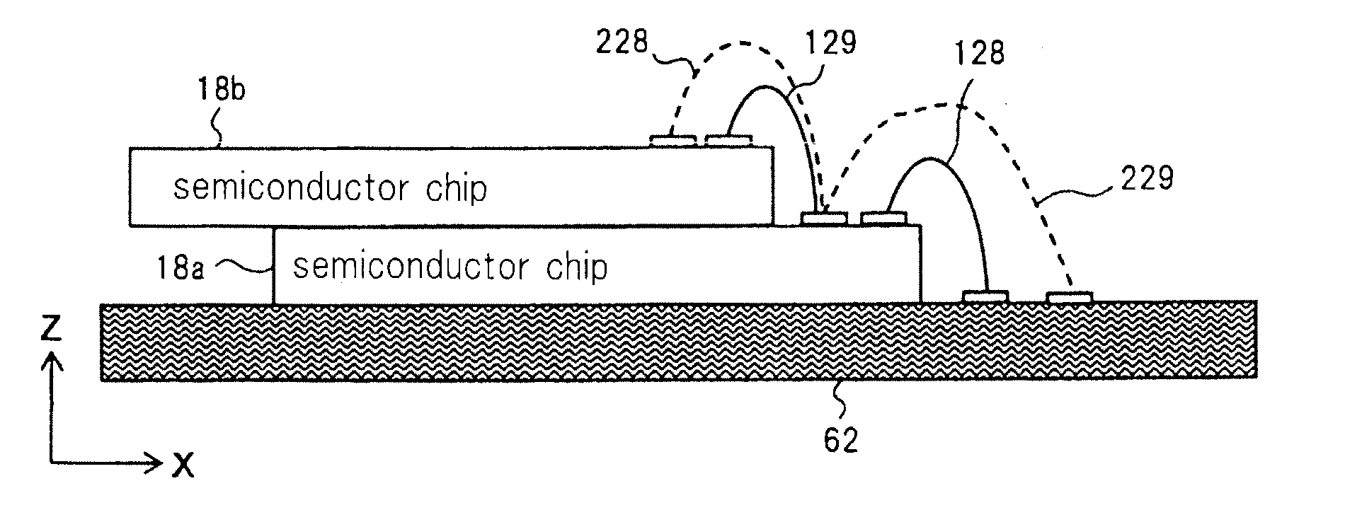 Semiconductor package with bonding wires of reduced loop inductance