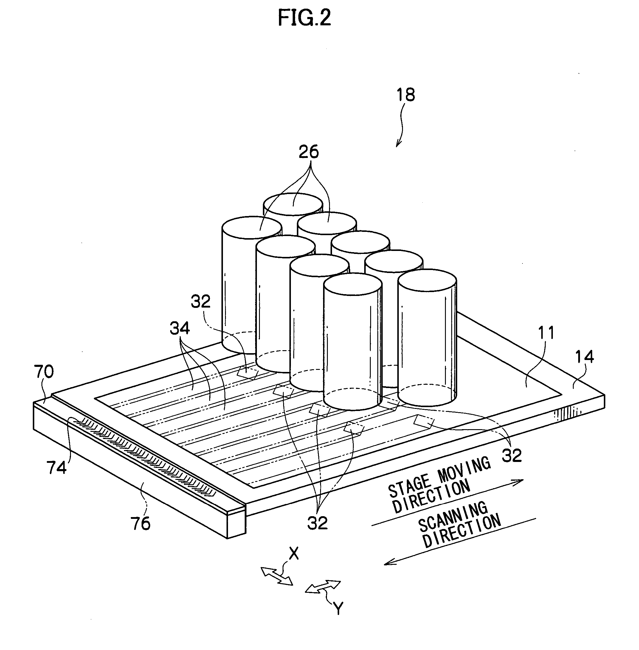 Multi beam exposing device and exposing method using the same