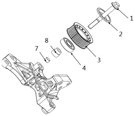 Installing structure for idler wheel