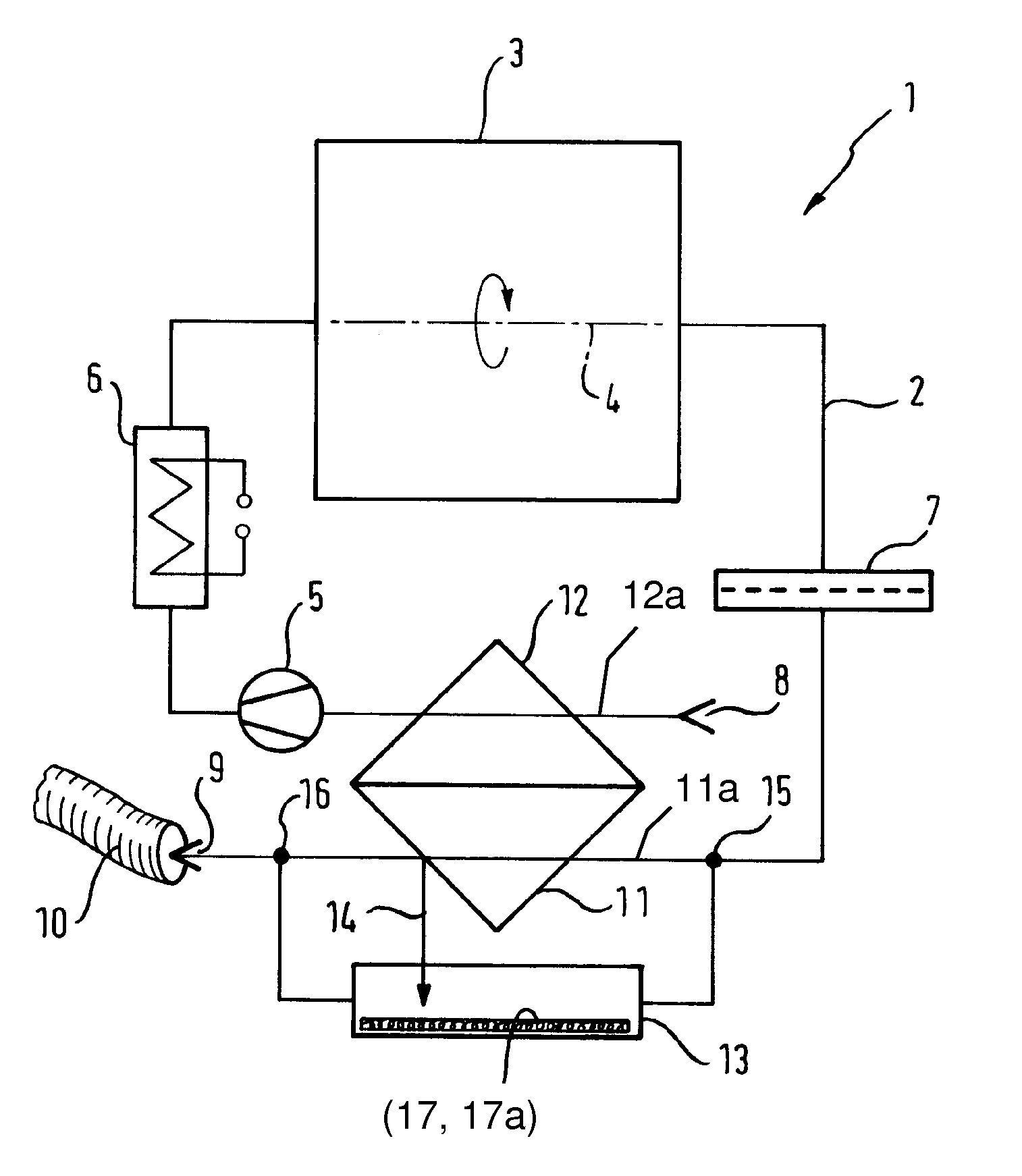 Dryer with heat recovery and method of operation thereof