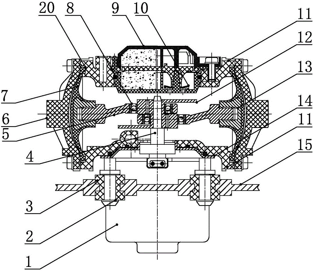 Horizontally-opposite diaphragm type electric vacuum pump