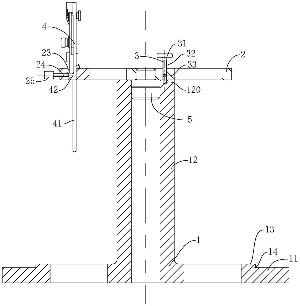 Adjustable stator blade mounting angle measuring device and method and axial-flow compressor