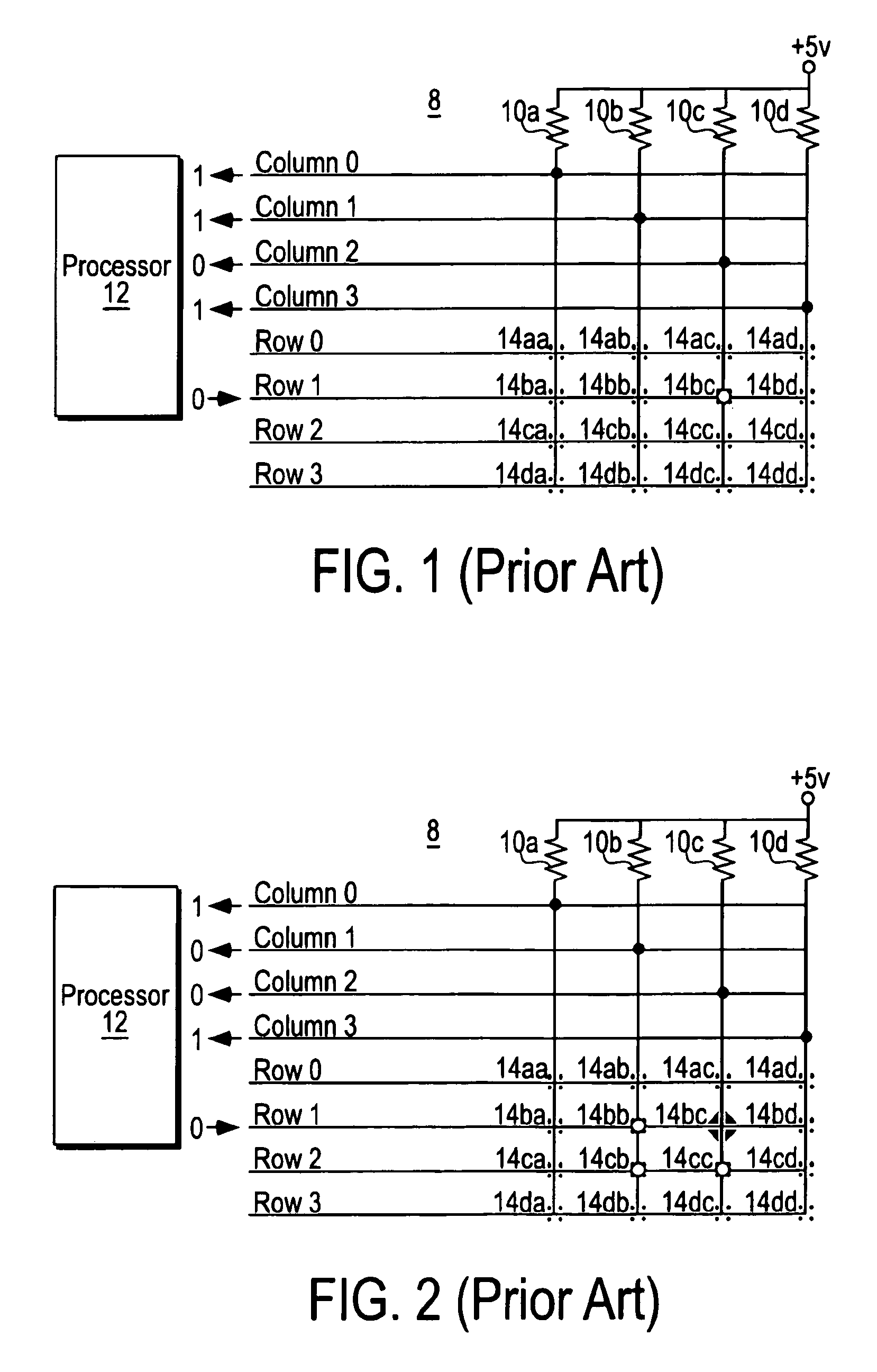 Circuit and method for a switch matrix and switch sensing