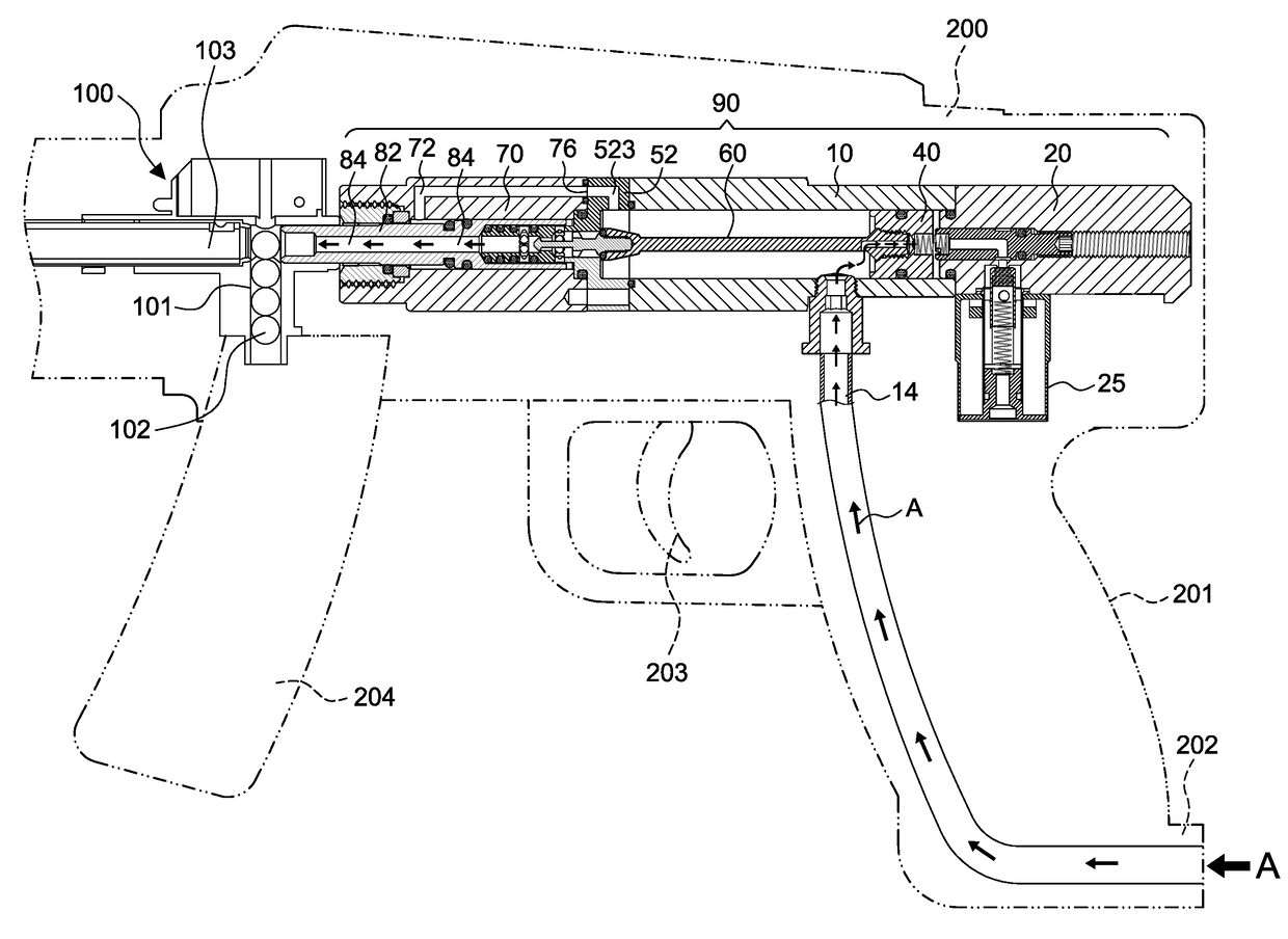 Pneumatic firing device