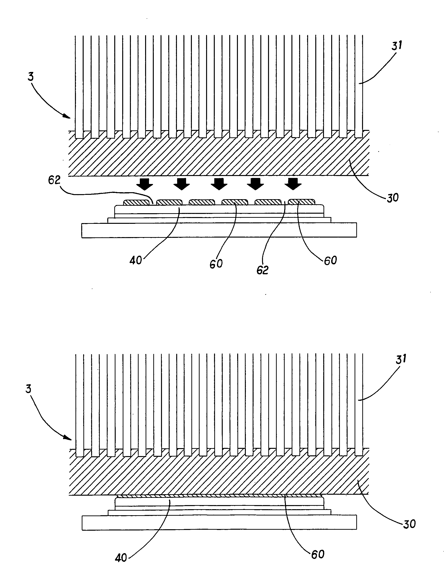 Heat dissipating device holder structure with a thin film thermal conducting medium coating