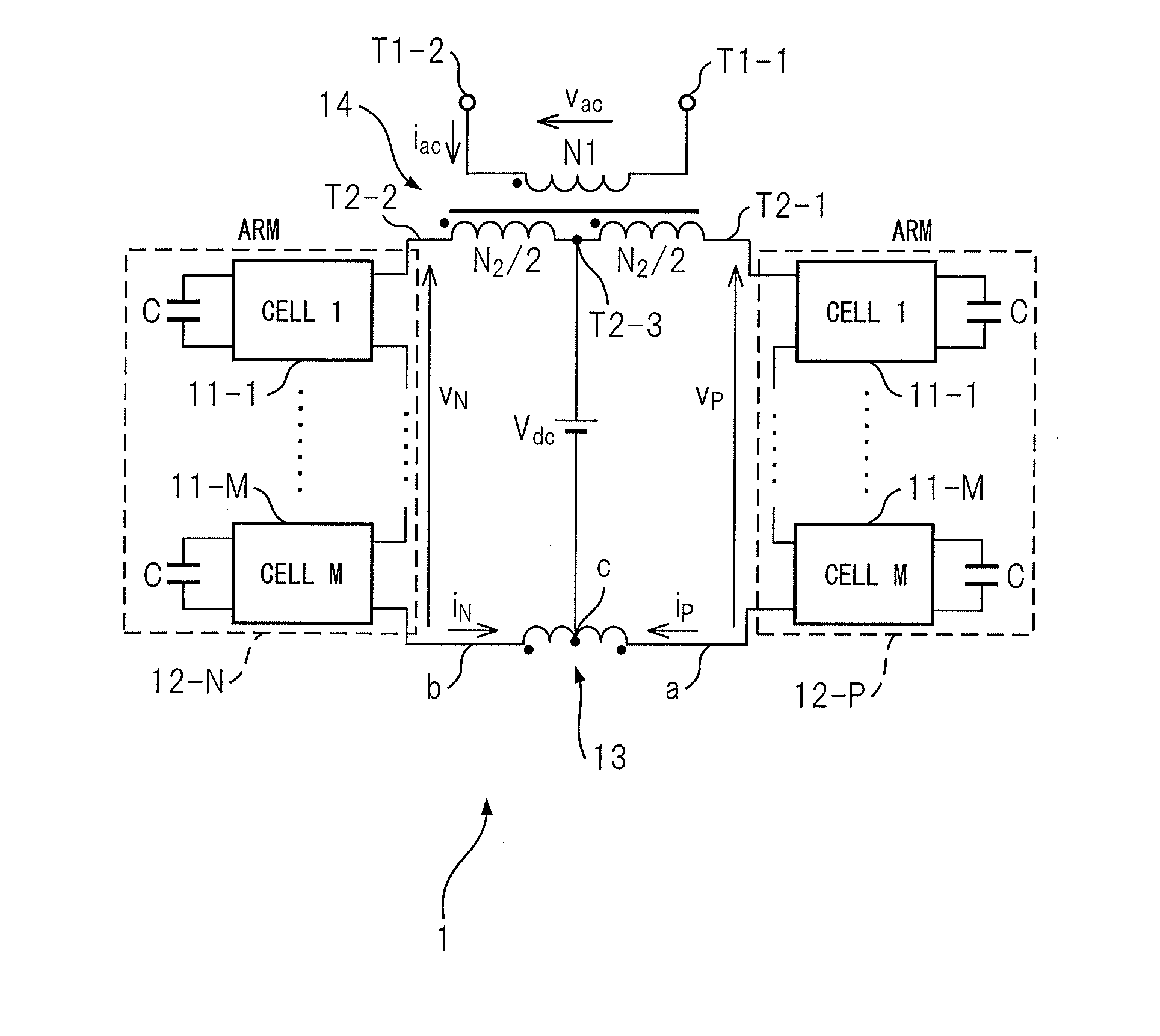 Single-phase power converter, three-phase two-phase power converter, and three-phase power converter