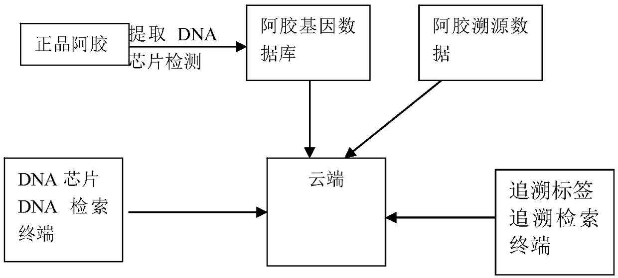 IOT (internet of things) anti-counterfeiting traceability system for rapid identification of donkey-hide gelatin DNA (deoxyribonucleic acid) and anti-counterfeiting traceability method