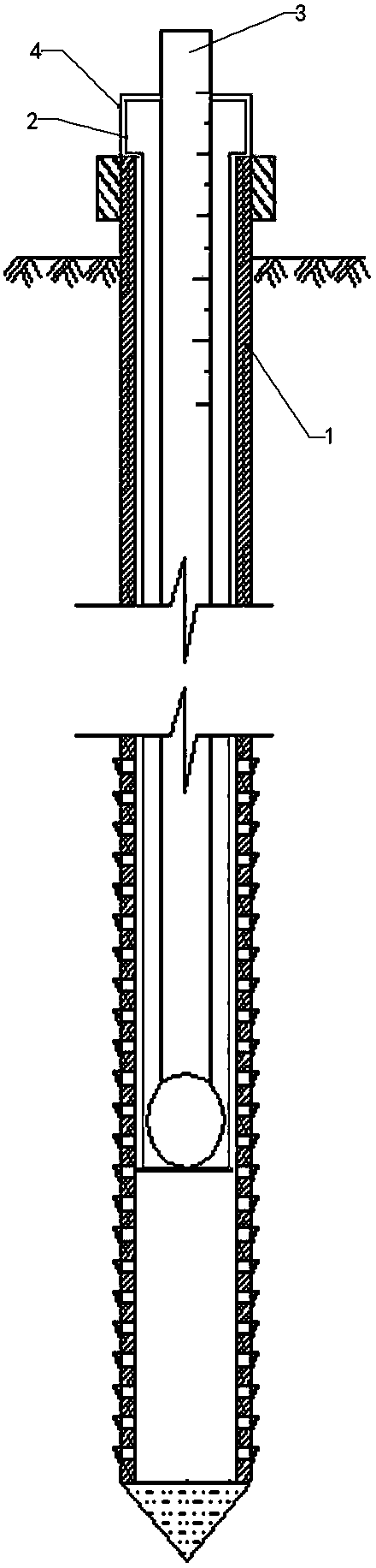 Device and method for detecting depth of foundation pit dewatering