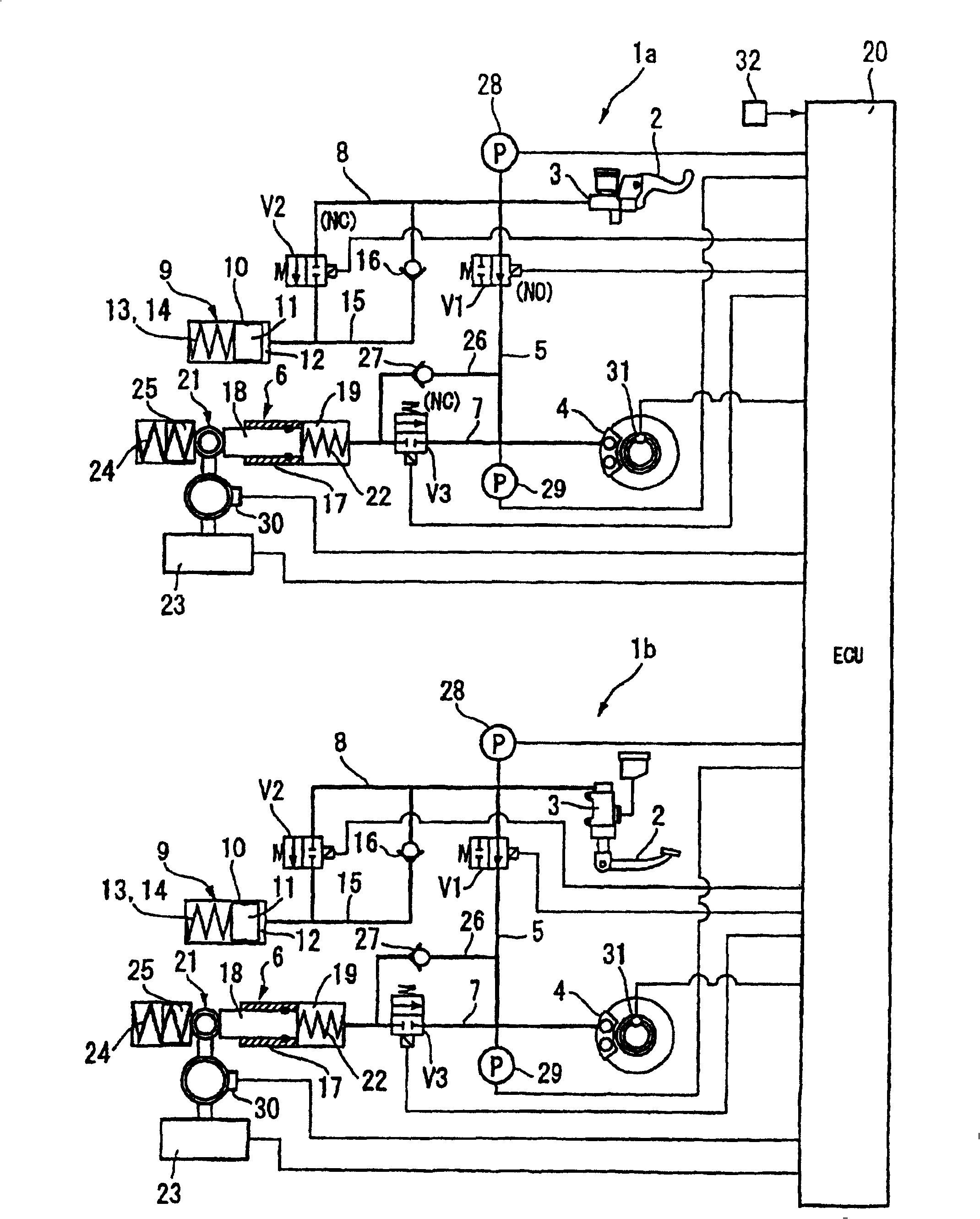 Braking device for motorcycle