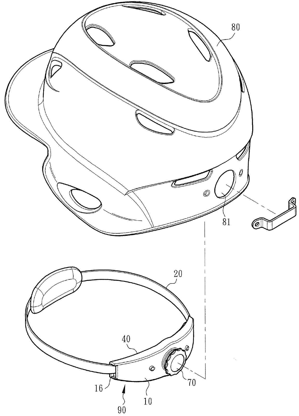 Head circumference adjustment device of a helmet