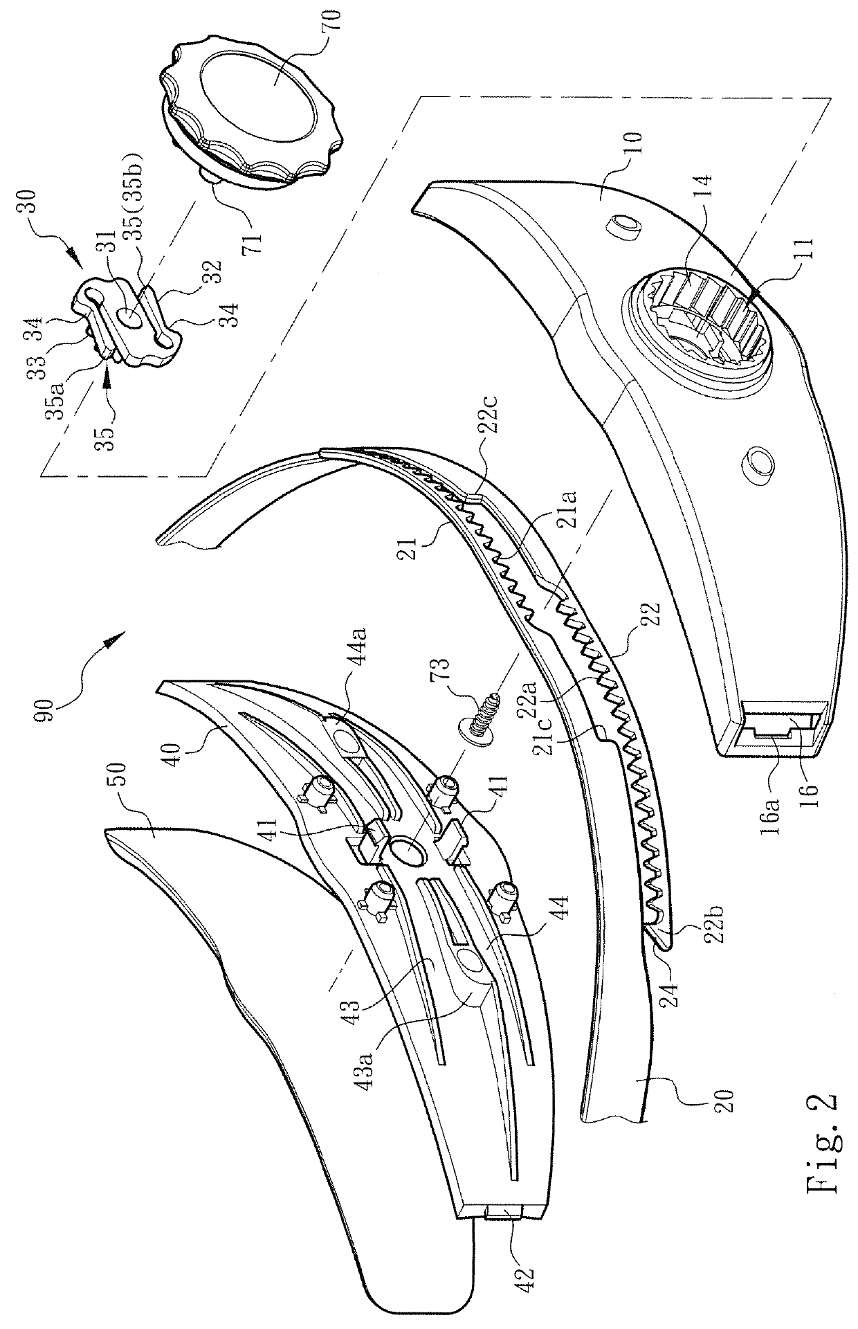 Head circumference adjustment device of a helmet