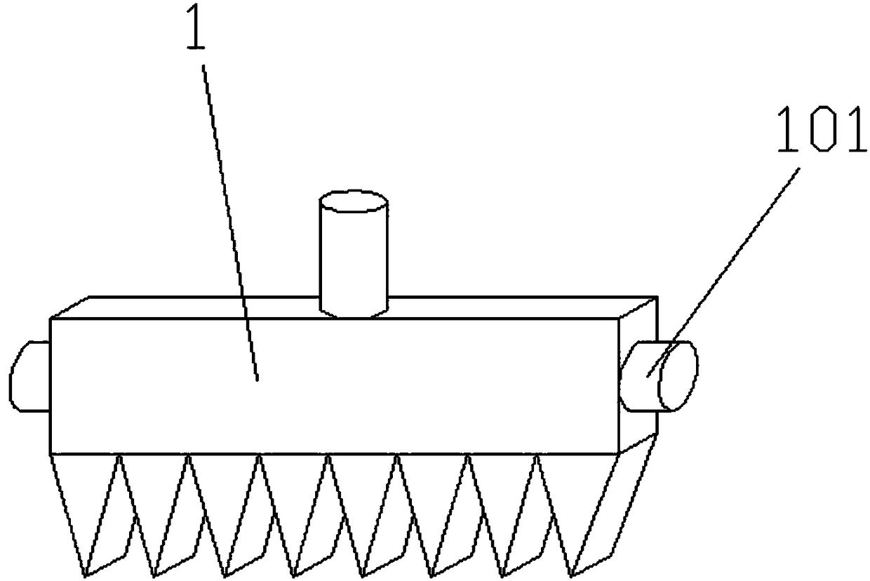 Intelligent flattening device of grain depot