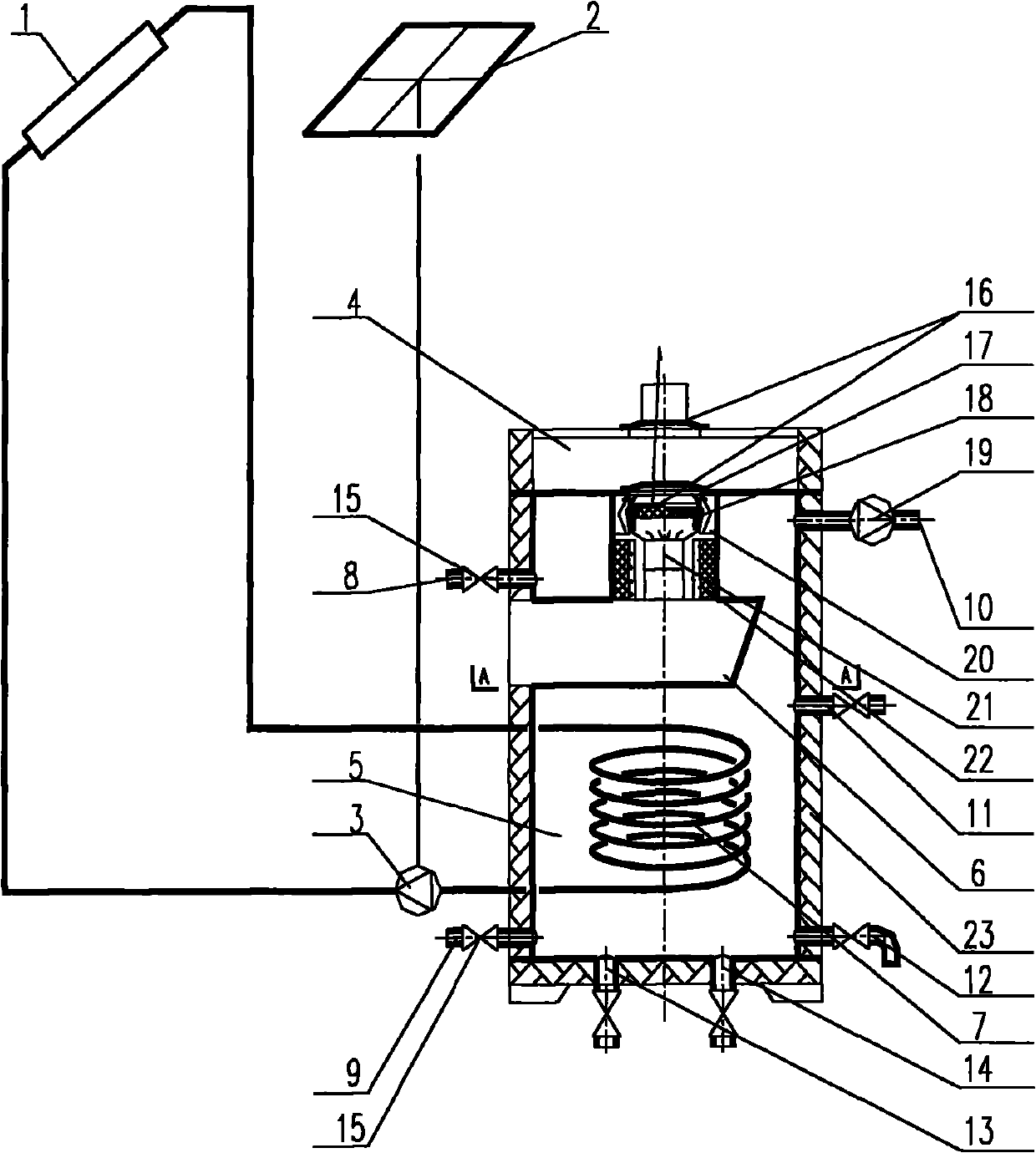 Solar heat supply device for villages and small towns