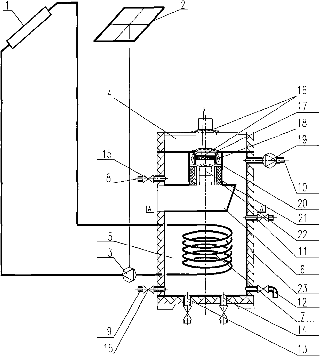 Solar heat supply device for villages and small towns