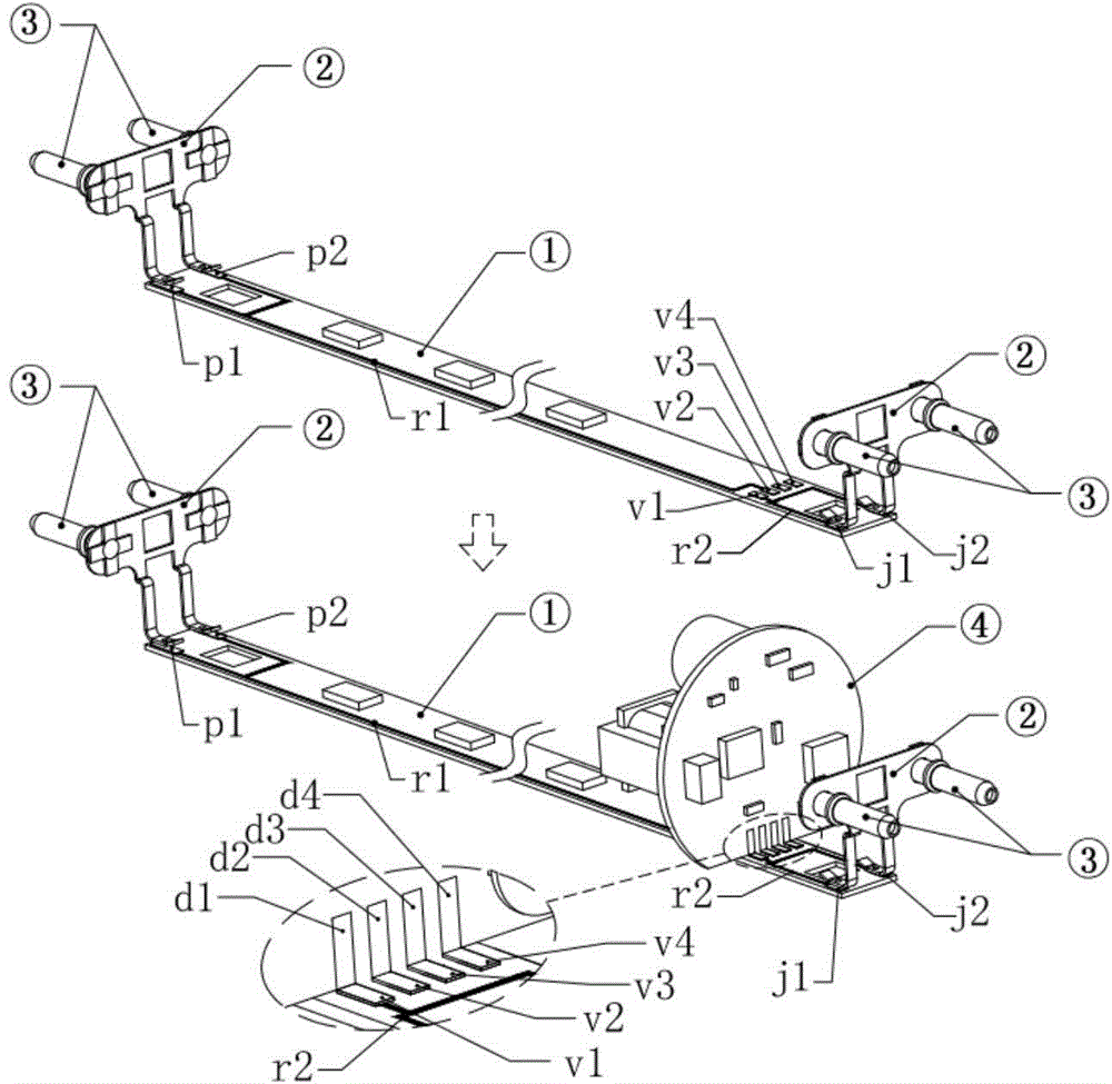 Electrical fast connecting structure of LED lamp tube