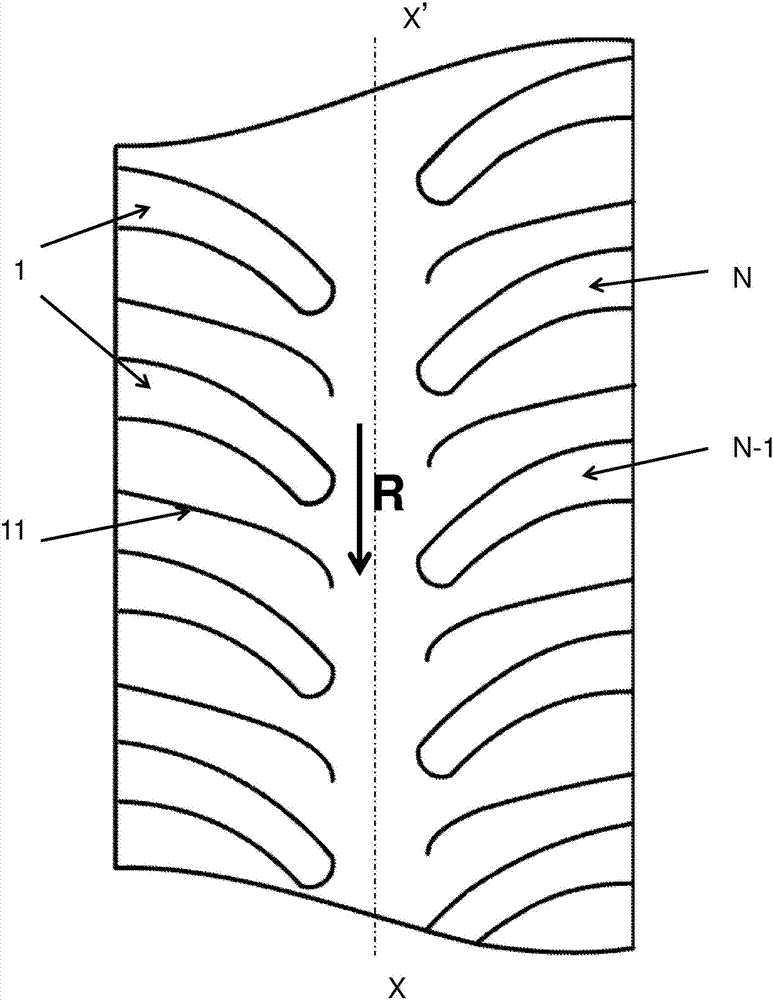 Tyre with improved wet grip in a part-worn state