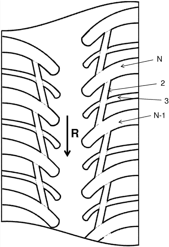 Tyre with improved wet grip in a part-worn state