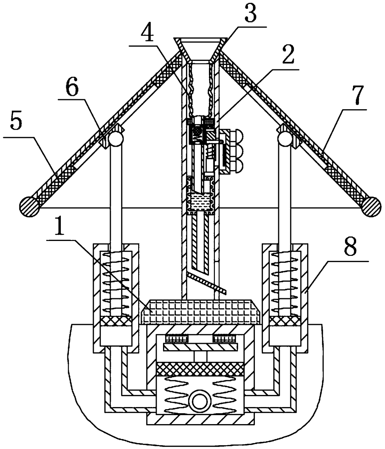 Inductive automatic opening and closing large fixed umbrella