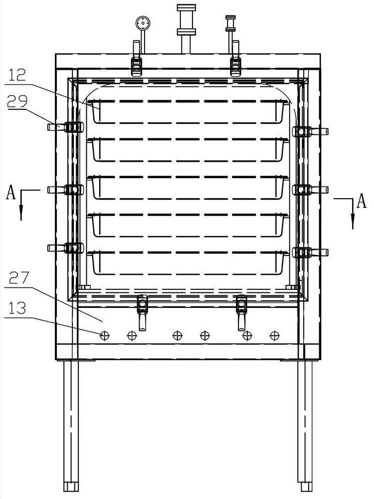 Pressure steaming cabinet