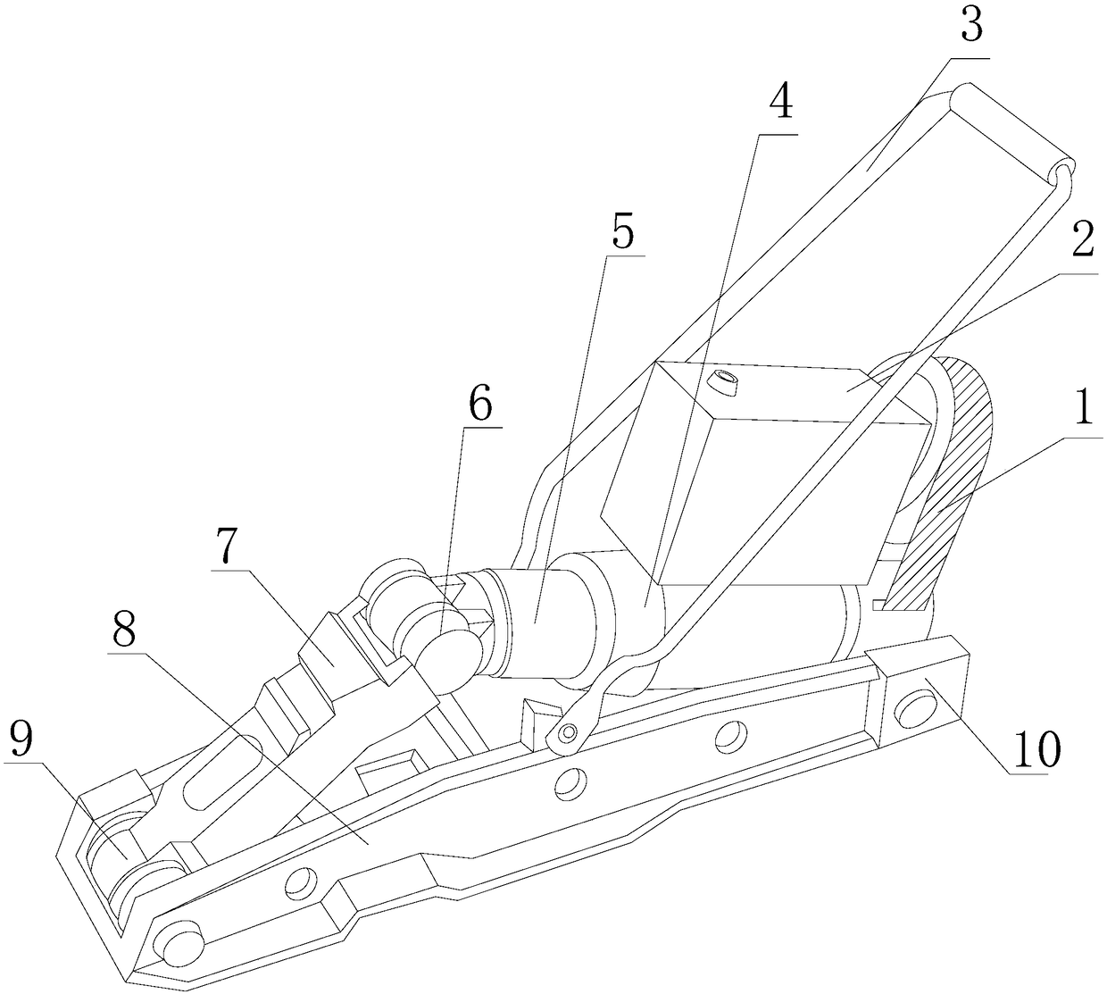 Mechanical guardrail hoisting device for railway construction