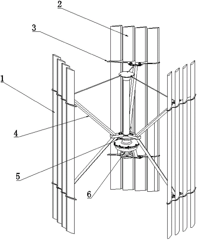 Array type blade wind driven generator