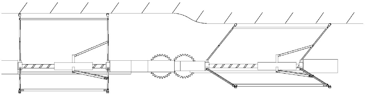 Self-adjusting type pipeline robot and working method in pipeline thereof