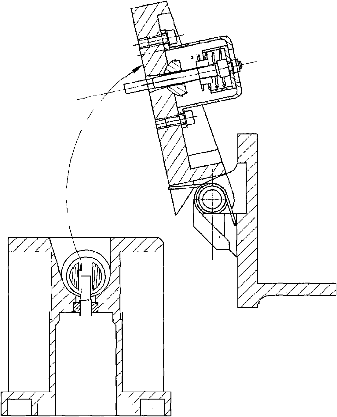 Turnover space-borne antenna locking releasing device