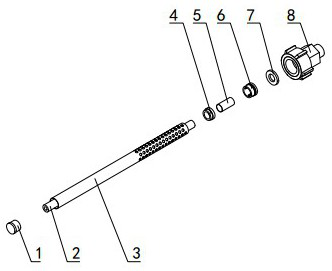 A water heater water pipe assembly device with flexible feeding