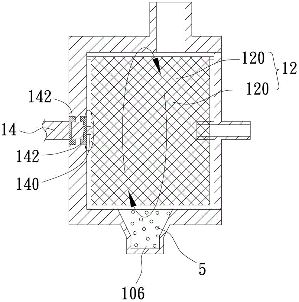 Front filter device of vacuum pump