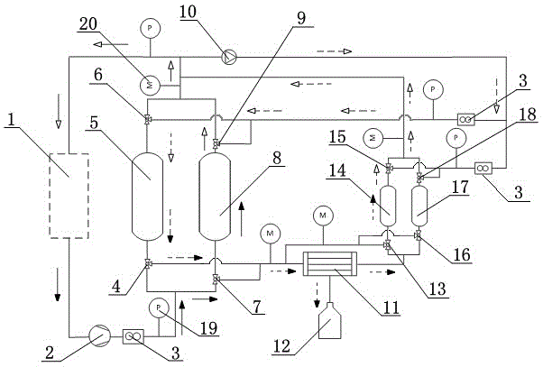 Tritiated water recycling device and achieving method thereof