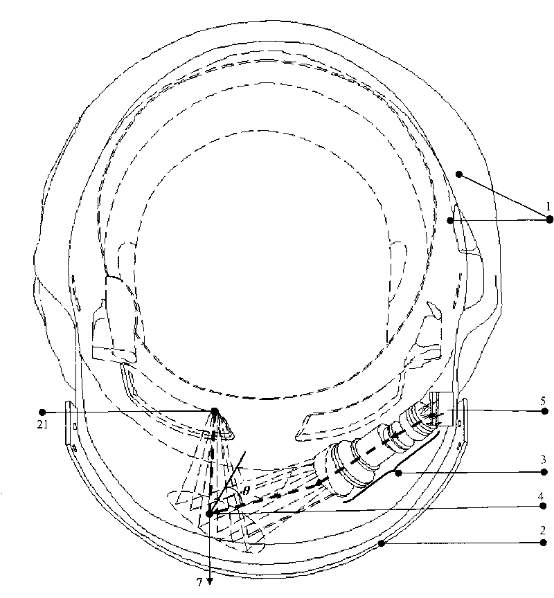 Onboard goggle-type helmet display optical system