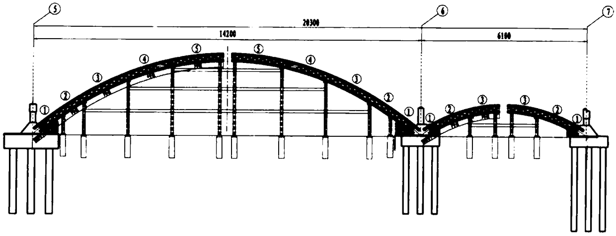 Construction method of steel curved arch bridge