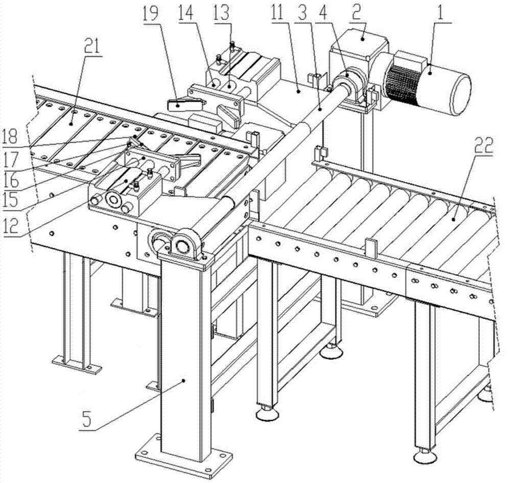 Automatic turnover device for conveying forklift hub brake drum assembly