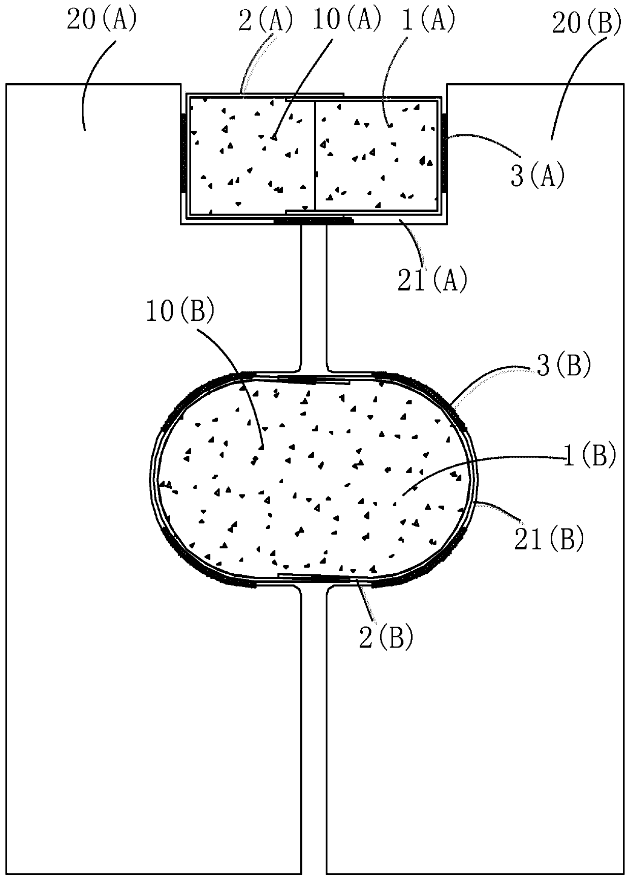 Floating slab limiting device and floating track bed