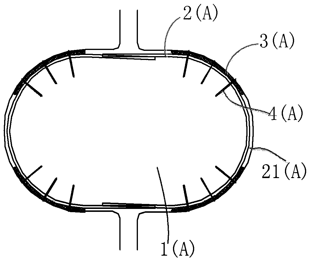 Floating slab limiting device and floating track bed