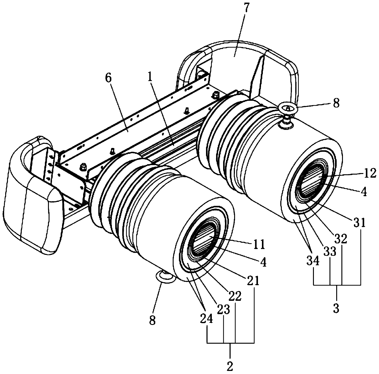 DC isolation transformer with same-iron-core expandable structure