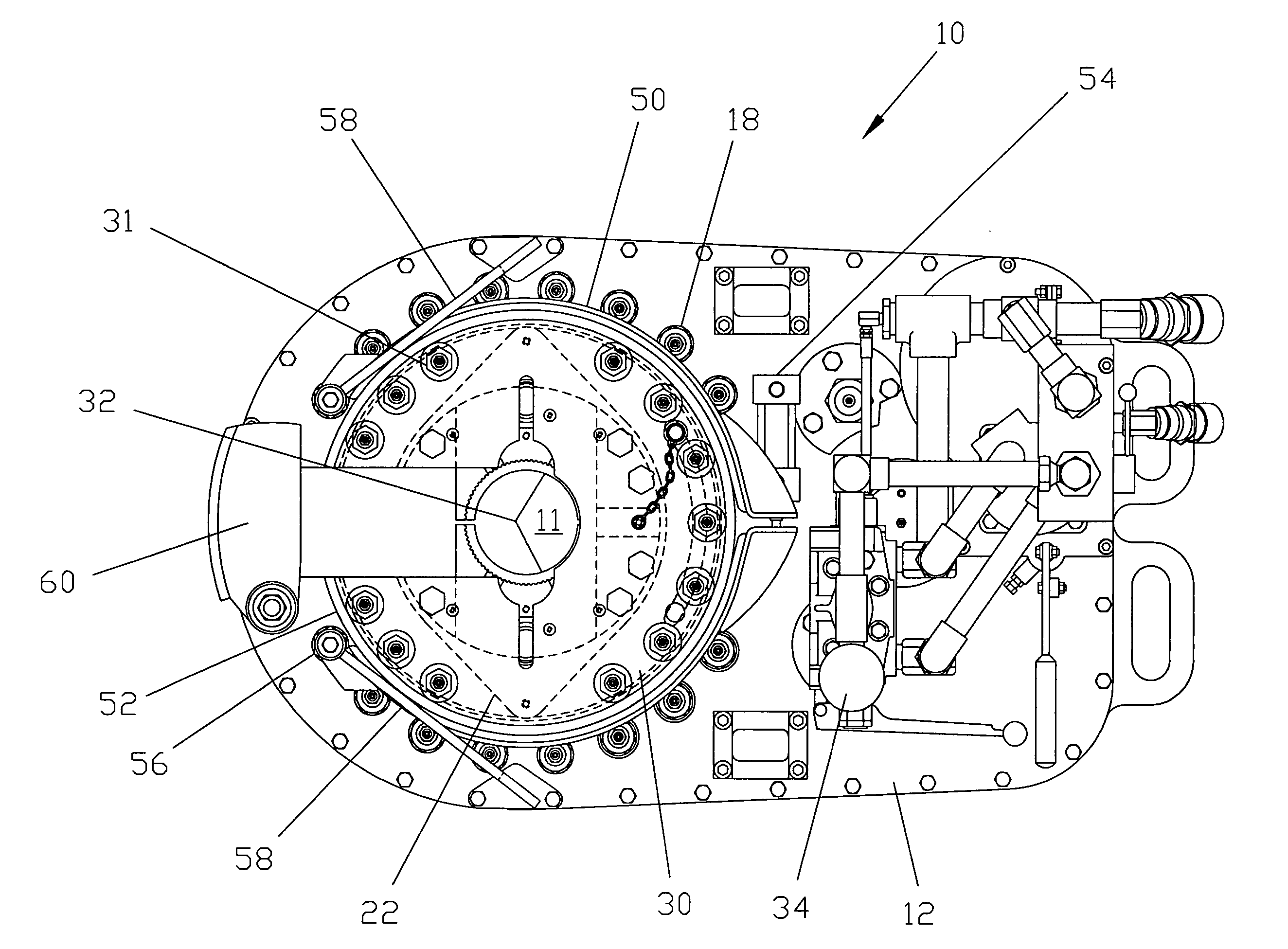 Power tong with reduced die markings