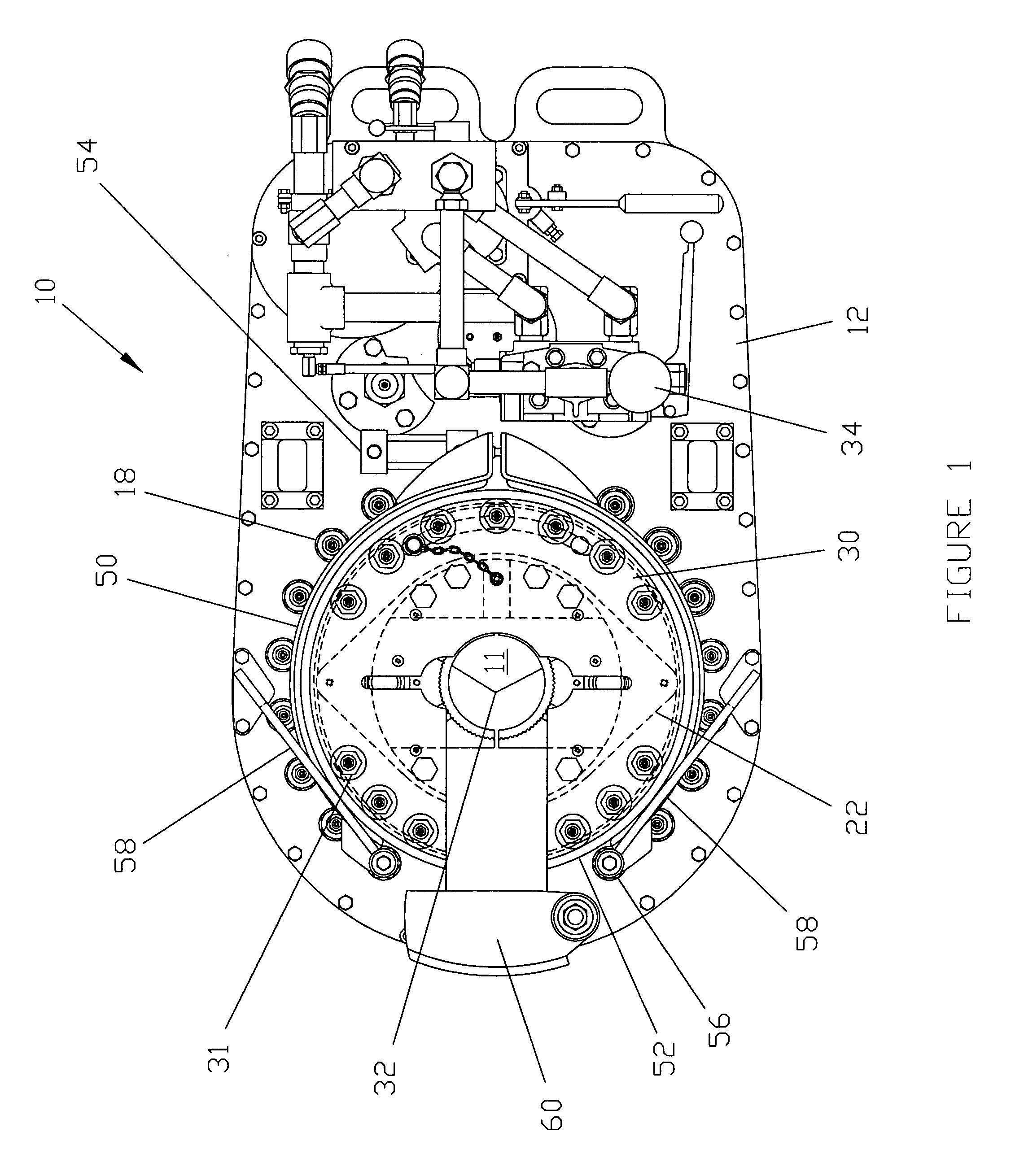 Power tong with reduced die markings