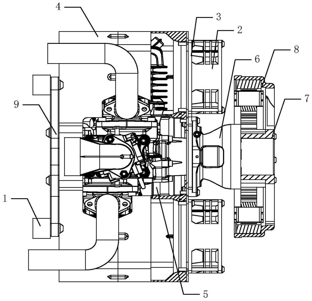 Combined support for fixing engine