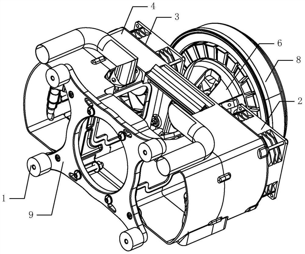 Combined support for fixing engine