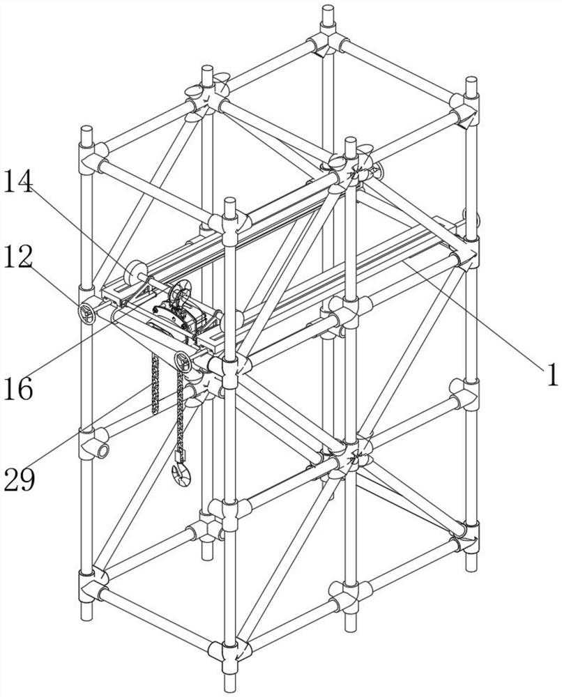 Building embedded part installing and moving device with correction function